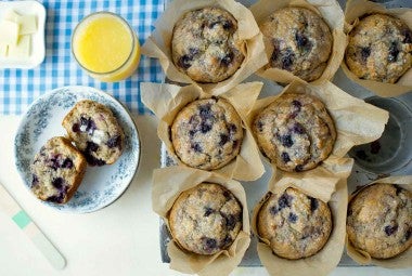 100% Whole Wheat Blueberry Muffins