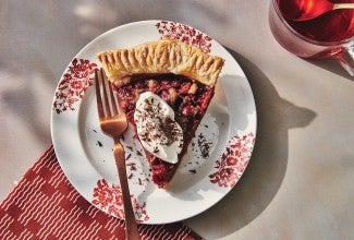 Cranberry Chocolate Chess Pie