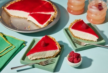 No-Bake Cheesecake with Raspberry Sauce