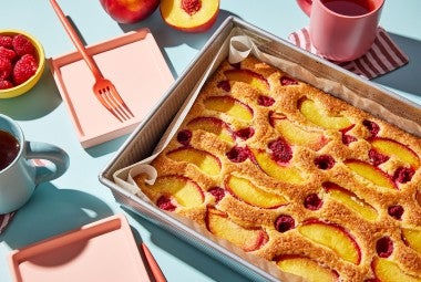 Peach Melba Snacking Cake 