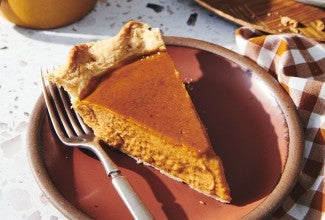 Slice of pumpkin pie